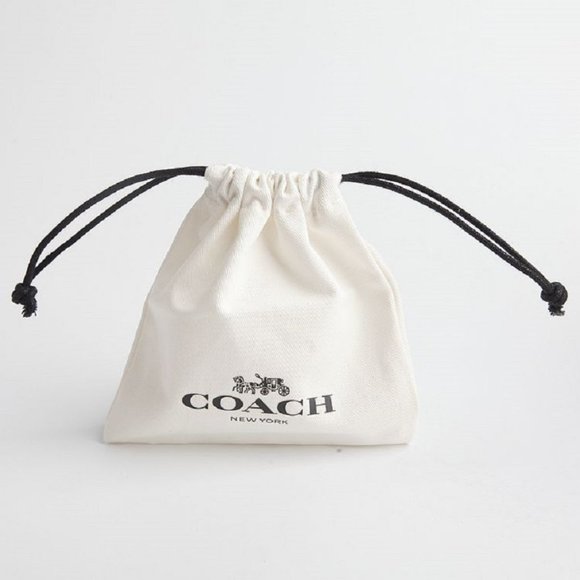 BRAND NEW COACH SIGNATURE ENAMEL HOOP EARRING GOLD/IVORY - Picture 9 of 9